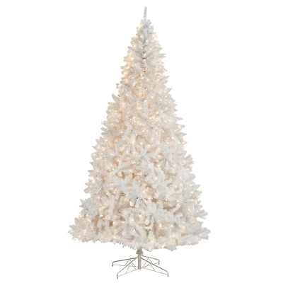 11ft. Pre-Lit White Artificial Christmas Tree, White LED Lights