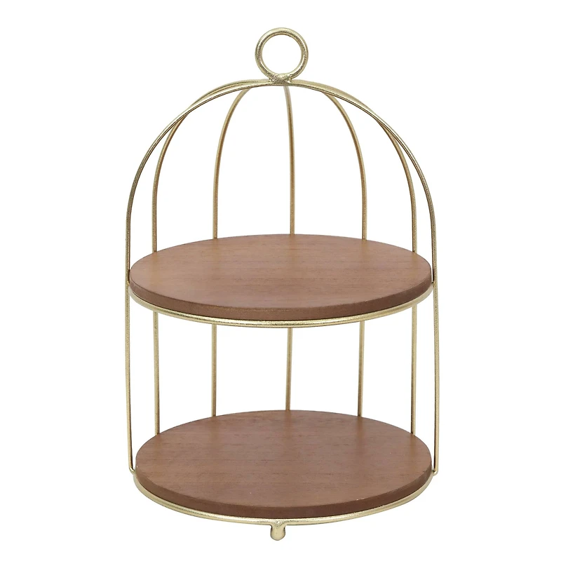 13" Two-Tier Wood Tray Tabletop Décor by Ashland®