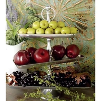 The Novogratz 19" Silver Aluminum 3-Tier Tray Stand
