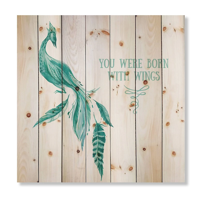 Designart - Mystic Mint Bird You Were Born With Wings