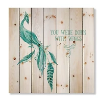 Designart - Mystic Mint Bird You Were Born With Wings