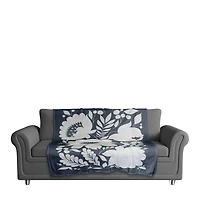 Indigo Flower Print 50" x 60" Coral Fleece Blanket
