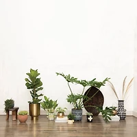 Hello Honey® 11" Blue & White Debossed Stoneware Footed Planter