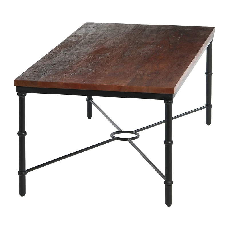 Hello Honey® Saratoga 4ft. Dark Chestnut Rustic Solid Wood & Metal Coffee Table