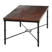 Hello Honey® Saratoga 4ft. Dark Chestnut Rustic Solid Wood & Metal Coffee Table