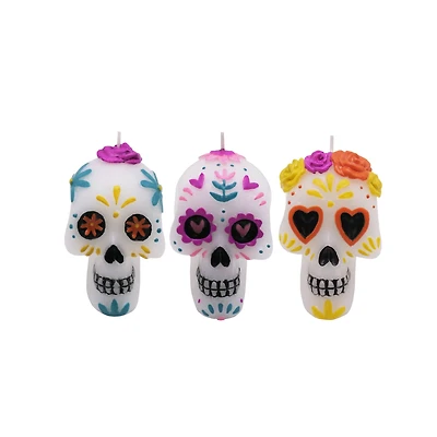 2.5" Day of the Dead Sugar Skull Shaped Candles, 3ct. by Ashland®