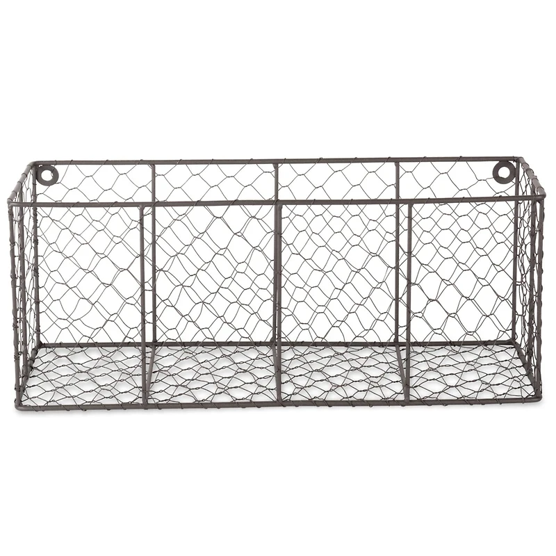 DII® Gray Wall Mount Chicken Wire Baskets