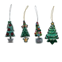 Hello Honey® 4.5" Beaded Cotton Velvet Tree Ornament Set