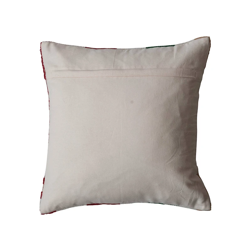 Hello Honey® 18" Red, Green & Gold Plaid Textured Woven Throw Pillow