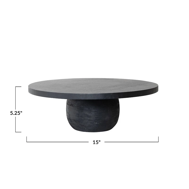 Hello Honey® 15" Black Round Mango Wood Pedestal