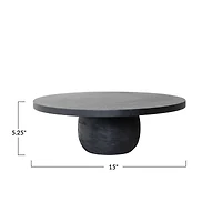 Hello Honey® 15" Black Round Mango Wood Pedestal