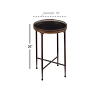 2ft. Black Iron Traditional Accent Table