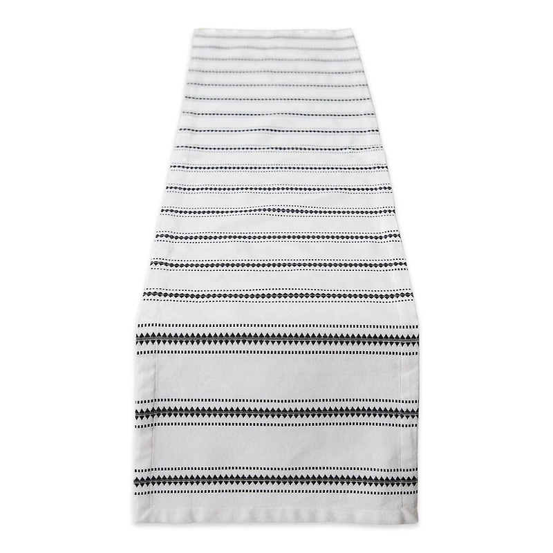 DII® 72" Black Zig Dobby Stripe Table Runner