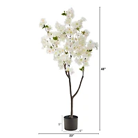 4ft. Potted White Cherry Blossom Artificial Tree
