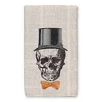 Skull Tophat Newspaper Bowtie Tea Towel Set