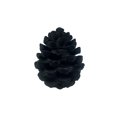 7.25" Black Flocked Pinecone Tabletop Décor by Ashland®