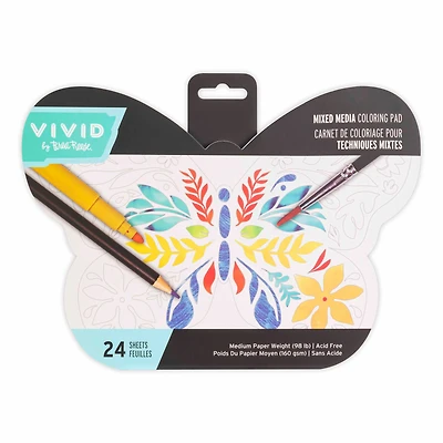 VIVID by Brea Reese® Butterfly Mixed Media Coloring Pad