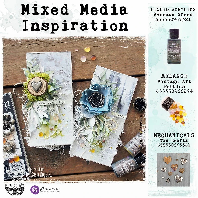 Finnabair® Mechanicals Tin Hearts Metal Embellishments Set