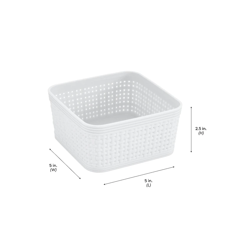 Simplify White Square Organizing Baskets, 6ct.