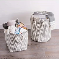 DII® Large Gray Chevron Rectangular Paper Bin