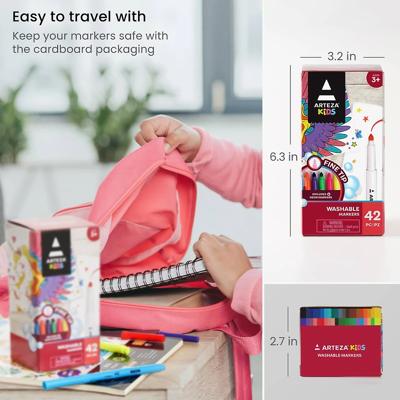 Arteza® Kids Washable Fine Tip Markers Set