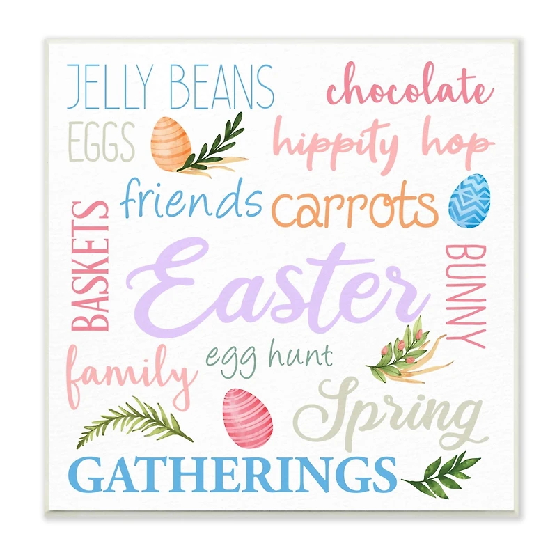 Stupell Industries Festive Easter Activity Sign Patterned Eggs Motif Wall Plaque Art