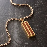 Gold & Wood Rectangle Pendant by Bead Landing™