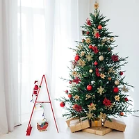 4ft. Animated Lighted Musical Santa Climbing Ladder Christmas Decoration