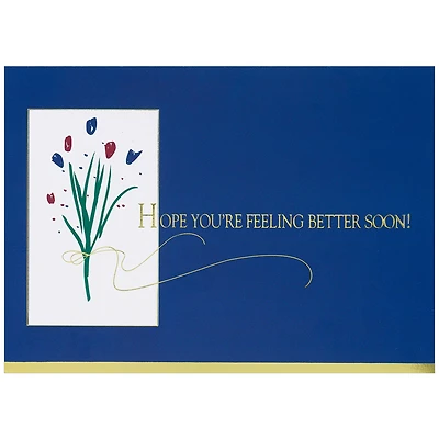 JAM Paper 5.625" x 7.875" Get Well Flowers Cards & Envelopes, 25ct.