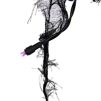 4ft. Pre-Lit Purple LED Halloween Black Gauze Drape Lights