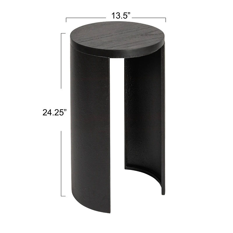 Hello Honey® Black Sleek Metal Round End Table