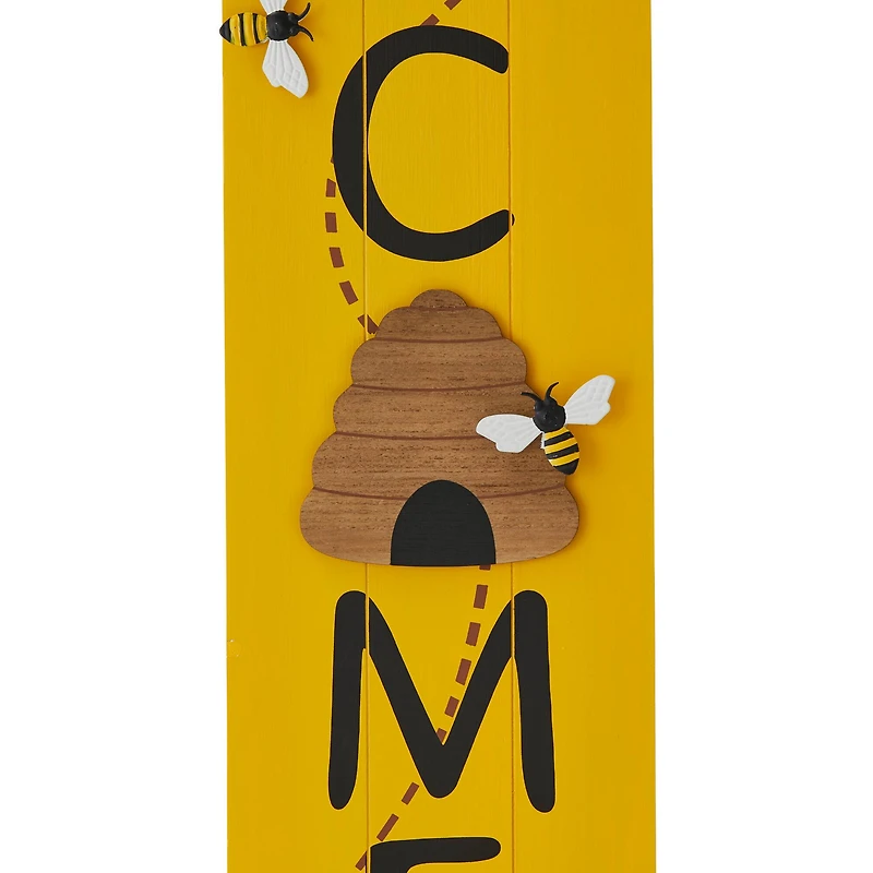 Glitzhome® 42" Wood Bees WELCOME Porch Sign