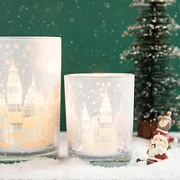 Glitzhome® Christmas Building Glass Candle Holder Set