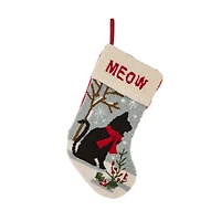 Glitzhome® 20" Hooked Cat Stocking
