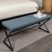 Household Essentials Harper 46.5" Metal & Boucle Bench