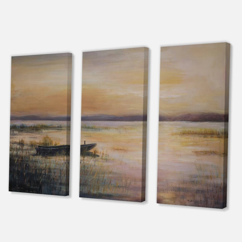 Designart - Pastel Sunset Over The Lake