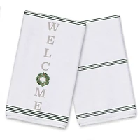 Welcome Wreath 16" x 25" Tea Towel - Set of 2