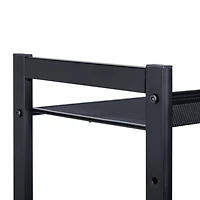 Organize It All Black 30" Wide 4 Tier Adjustable Mesh Shoe Rack