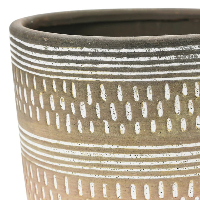 Hello Honey® 7" Debossed Stoneware Planter