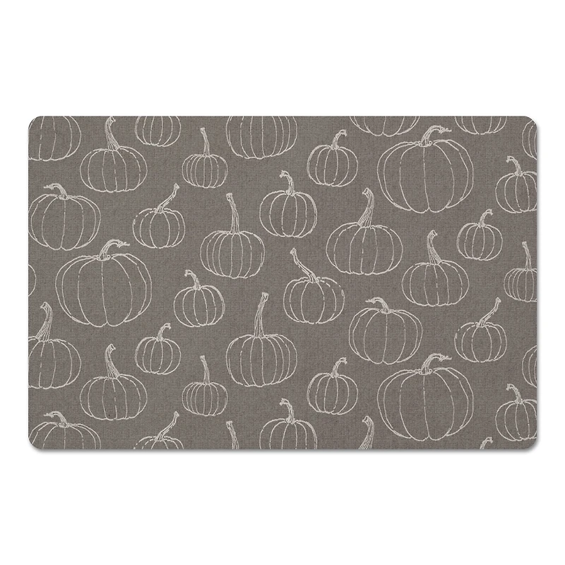 Gray Pumpkin Pattern Floor Mat