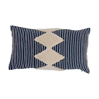 Hello Honey® Embroidered Rope Stripes Cotton Tufted Lumbar Pillow