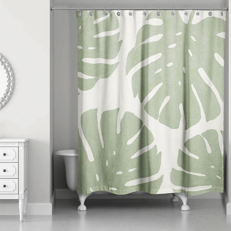 Big Green Monstera 71" x 74" Shower Curtain