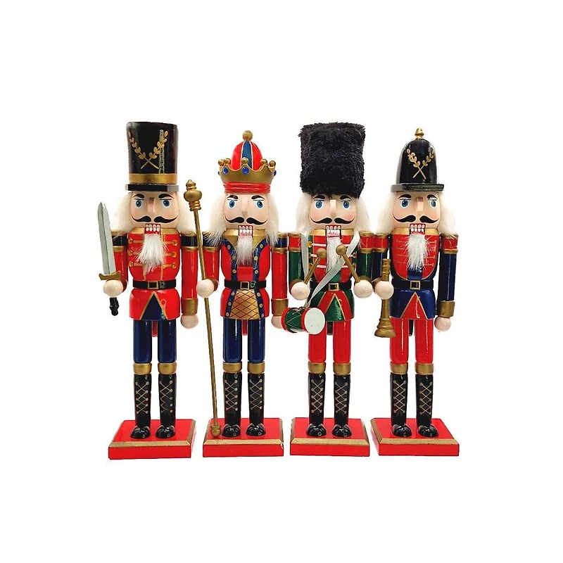 Wizardi Classic Wooden Christmas Nutcracker the Staffbearer Festive Decoration