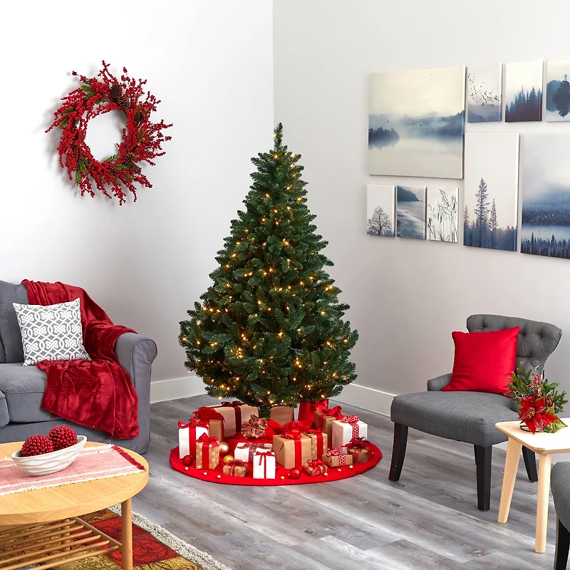 6ft. Pre-Lit Northern Rocky Spruce Artificial Christmas Tree, Clear Lights