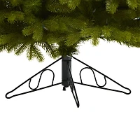 6ft. Pre-Lit Cambridge Spruce Flat Back Artificial Christmas Tree, Warm White LED Lights