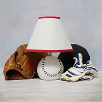 Simple Designs™ 11.5" Baseball Base Table Lamp and White Shade Red Trim
