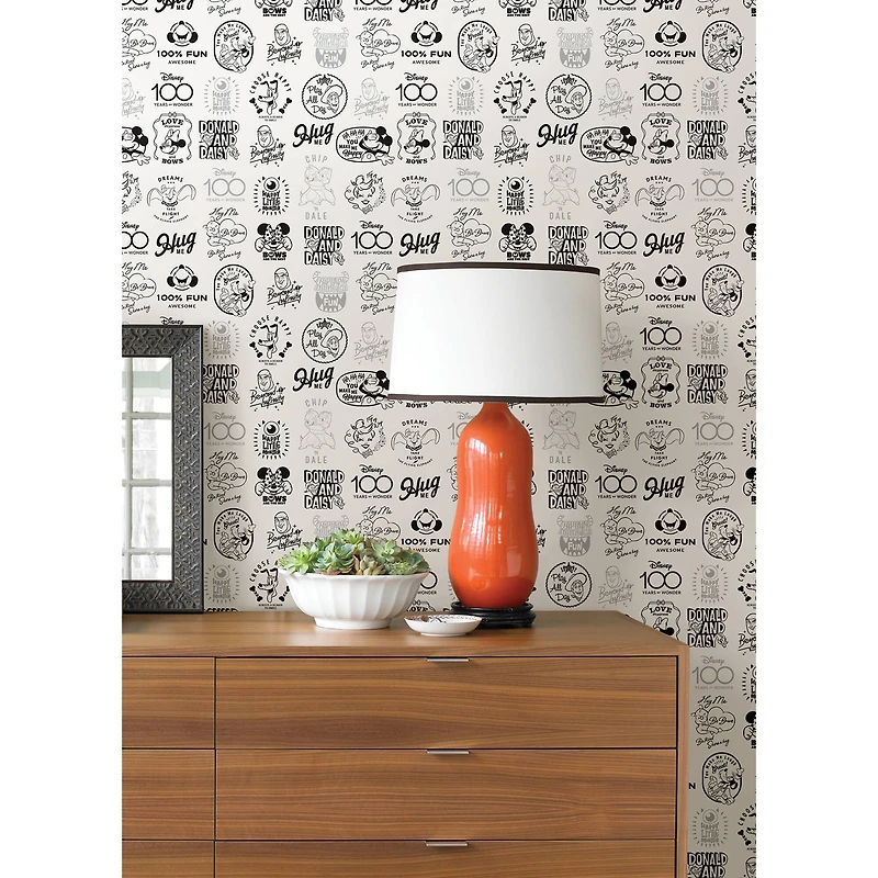 RoomMates Disney 100th Anniversary Icons Black Peel & Stick Wallpaper