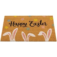 18" x 30" Natural Coir Happy Easter Bunny Ears Doormat 