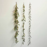 Hello Honey® 6ft. Green Decorative Faux Pine & Mistletoe Garland with Red Berries