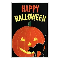 Stupell Industries Happy Halloween Haunted Jack-o-Lantern Wall Plaque Art